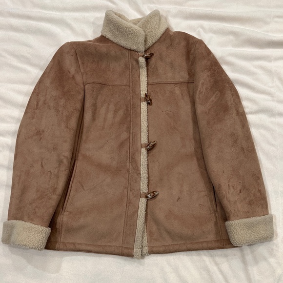 Talbots Jackets & Blazers - 🎉Host Pick🎉Talbots Womens Faux Suede and Sherpa Tan Jacket Petite Medium